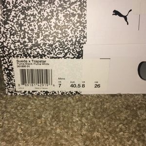 Suede x Trapstar Pumas. Black and white.